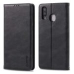 AZNS Retro Style PU Leather Card Holder Case for Samsung Galaxy A40 – Black