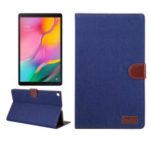 Jeans Cloth Skin Wallet Stand Tablet Case for Samsung Galaxy Tab A 10.1 (2019) T510/T515 – Dark Blue