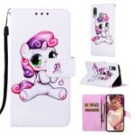 Pattern Printing Wallet Leather Stand Case for Samsung Galaxy A40 – Lovely Unicorn