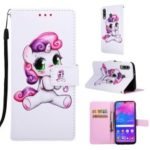 Pattern Printing Wallet Stand Leather Cover for Samsung Galaxy M30/A40s – Lovely Unicorn
