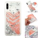 For Samsung Galaxy A60 Moving Glitter Powder Sequins Patterned TPU Protection Case – Marble and Chevron