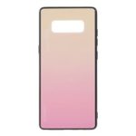 Gradient Color Glass + PC + TPU Hybrid Mobile Casing for Samsung Galaxy Note 8 N950 – Gold / Pink
