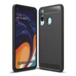 Carbon Fibre Brushed TPU Case for Samsung Galaxy A60 – Black