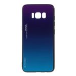 Gradient Color Glass + PC + TPU Phone Case for Samsung Galaxy S8 G950 – Purple / Blue