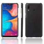 KSQ Crazy Horse PU Leather Coated Hard PC Case for Samsung Galaxy A20/A30 – Black