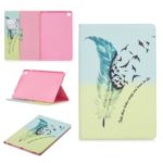 Pattern Printing Wallet Stand Leather Case for Samsung Galaxy Tab S5e SM-T720 – Feather Pattern