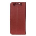 Litchi Skin PU Leather Wallet Case for Samsung Galaxy A80 / A90 – Brown