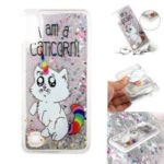 Embossment Pattern Quicksand TPU Back Phone Cover for Samsung Galaxy A10 / M10 – Cat Unicorn