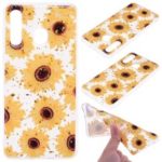 Glitter Sequins Inlaid Patterned TPU Phone Cover for Samsung Galaxy A30 / A20 – Sunflowers