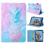 Pattern Printing Card Slots Auto Wake & Sleep Leather Phone Case Cover for Samsung Galaxy Tab A2 T590 / T595 – Pineapple