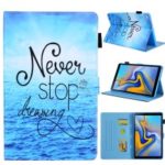 Pattern Printing PU Leather Card Holder Tablet Stand Case for Samsung Galaxy Tab A 10.1 (2019) SM-T510/SM-T515 – Sea