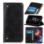 Crazy Horse Auto-absorbed Split Leather Wallet Shell for Samsung Galaxy A80 / A90 – Black
