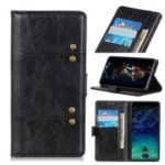 Rivet Decorated Leather Stand Wallet Cover for Samsung Galaxy A80 / A90 – Black