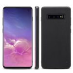 DENIOR Genuine Leather Coated TPU Protective Back Case for Samsung Galaxy S10 – Black