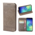 Imprint Heart PU Leather Stand Wallet Mobile Phone Case for Samsung Galaxy S10 – Grey