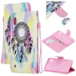 Pattern Printing Leather Wallet Case for Samsung Galaxy A50 – Dream Catcher