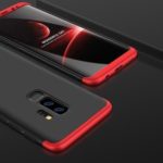GKK Detachable 3-Piece Matte PC Hard Case for Samsung Galaxy S9 Plus SM-G965 – Black / Red