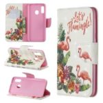 Pattern Printing Light Spot Decor Leather Wallet Case for Samsung Galaxy A20e – Flamingo