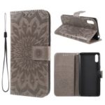 Imprint Sunflower Wallet Leather Stand Case for Sony Xperia L3 – Grey