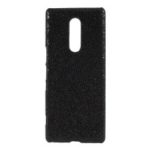 PU Leather Coated Hard PC Mobile Case for Sony Xperia 1 – Black Glittery Sequins