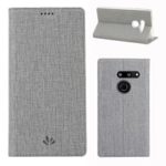 VILI DMX Cross Texture Stand Leather Card Holder Case for LG G8 ThinQ – Grey