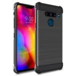 IMAK Vega Carbon Fiber Pattern Brushed TPU Shell Cover for LG G8s ThinQ – Black