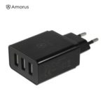AMORUS ZX-3U01 3.1A 3 Ports USB USB Smart Travel Charger Adapter for iPhone/Samsung/Huawei, etc – EU Plug