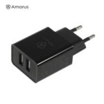 AMORUS ZX-2U15 2.4A Dual USB Ports Wall Charger Adapter EU Plug