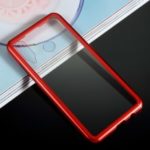 Electroplating Magnetic Attraction Metal Frame + Tempered Glass Back Phone Shell for Huawei P30 Lite / nova 4e – Red