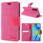 MERCURY GOOSPERY Canvas Diary Leather Wallet Mobile Case for Huawei P30 – Rose