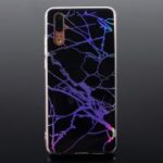 Colorful Laser Carving Marble Patterned IMD Soft TPU Phone Case for Huawei P20 – Black
