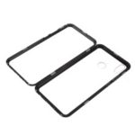Detachable Magnetic Metal Frame + Tempered Glass Back Phone Case for Huawei Honor 8X/View 10 Lite – Black / Transparent