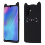 3D Mustache Cat Silicone Phone Case for Huawei P30 Pro – Black