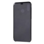 View Window Plated Mirror Surface Leather Stand Case for Huawei Honor Play – Black