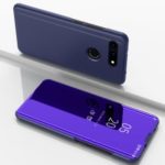 Electroplating Mirror Surface View Window Leather Stand Case for Huawei Honor View 20 / Honor V20 (China) – Dark Purple