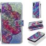 Pattern Printing Glitter Sequins Leather Wallet Case for Huawei P30 Pro – Mandala Flower