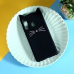 3D Mustache Cat Silicone Phone Case for Huawei P30 Lite / nova 4e – Black