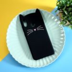 3D Mustache Cat Silicone Phone Case for Huawei Honor 10 Lite / P Smart (2017) / Enjoy 7S (China) – Black