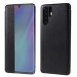View Window Smart Auto Wake up/Sleep Flip Leather Case for Huawei P30 Pro – Black