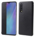 Smart Wake up/Sleep View Window Leather Flip Case for Huawei P30 – Black
