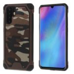 Camouflage Leather Coated PC TPU Combo Case for Huawei P30 Pro – Brown