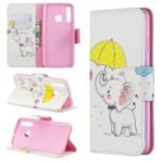 For Huawei P Smart Plus 2019 / Enjoy 9s / Honor 10i Pattern Printing PU Leather Stand Phone Cover – Elephant Holding an Umbrella