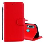 Litchi Skin Wallet Leather Stand Case for Huawei P30 Lite / nova 4e – Red