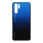 For Huawei P30 Pro Gradient Color Glass + PC + TPU Hybrid Case – Blue / Black