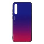 For Huawei P20 Pro Gradient Color Glass + PC + TPU Hybrid Mobile Phone Case – Blue / Rose
