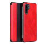 QIALINO View Window Crazy Horse Texture PU Leather Smart Case for Huawei P30 Pro – Red