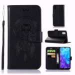 Imprint Dream Catcher Owl Leather Wallet Stand Cover for Huawei Y5 (2019) / Honor 8S – Black
