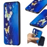 Embossment Patterned TPU Case Accessory for Huawei 	Y6 (2019, with Fingerprint Sensor) / Y6 Prime (2019) / Honor 8A – Blue Butterfly