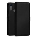DZGOGO Milo Series PC + PU Leather Wallet Stand Case for Huawei Y6 (2019, with Fingerprint Sensor)/Y6 Prime (2019)/Honor 8A – Black