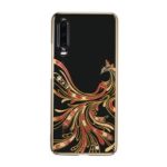 KAVARO Authorized Swarovski Crystals Decor Electroplated Phoenix Pattern Plastic Hard Cover Shell for Huawei P30 – Gold